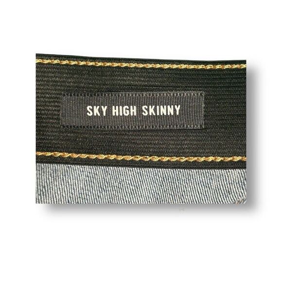 Torrid 20R Sky High Skinny Jeans Distressed Blue Pull On Stretch Denim 28 Inseam - Picture 8 of 12